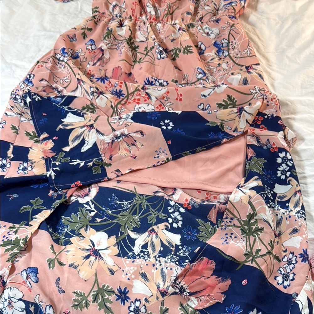 Westport Floral Woman’s Dress in Pink and Navy - Picture 8 of 10